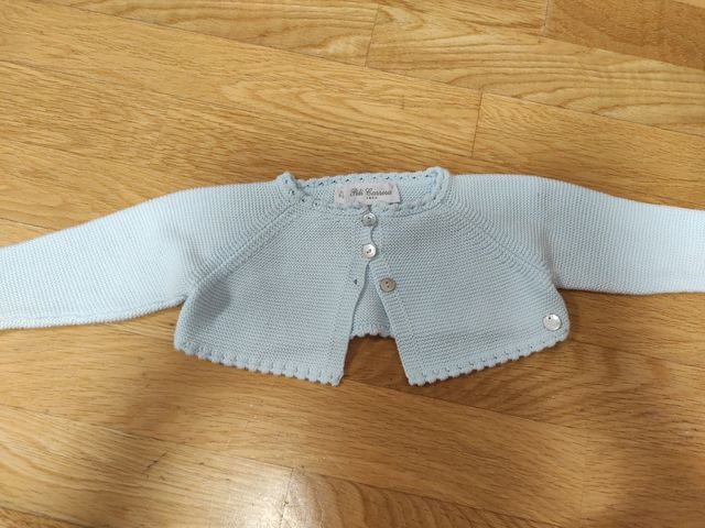 Chaqueta punto azul bebé