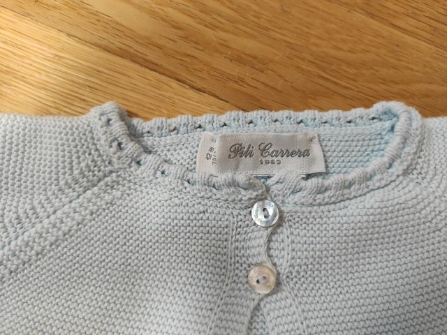 Chaqueta punto azul bebé