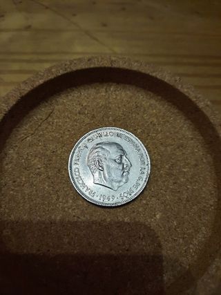 MONEDA 5 PESETAS FRANCO 1949