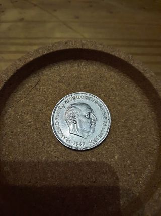 MONEDA 5 PESETAS FRANCO 1949