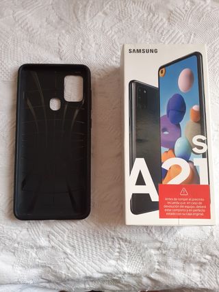 caja y funda Samsung A21s