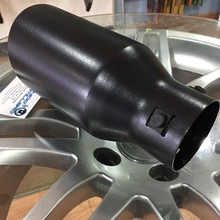 🔵Black Redonda 100mm Inclinada Cola Escape Acero