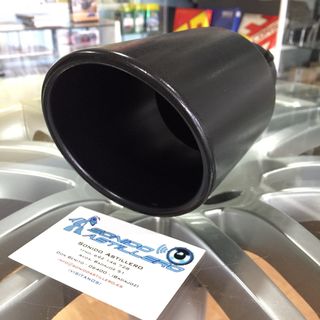 🔵Black Redonda 100mm Inclinada Cola Escape Acero