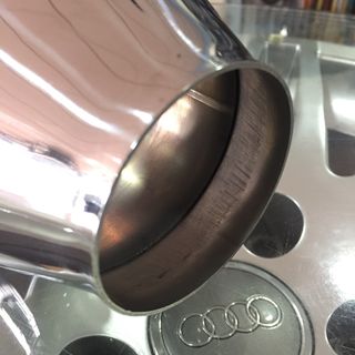 🔵Redonda 100mm Largo 125mm Cola Escape Acero Inox