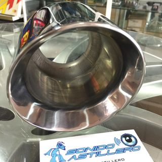 🔵Redonda 100mm Largo 125mm Cola Escape Acero Inox