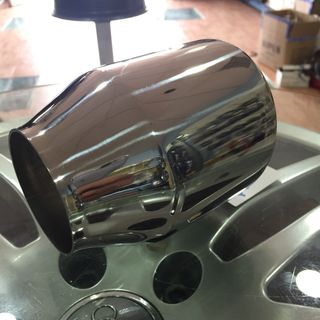 🔵Redonda 100mm Largo 125mm Cola Escape Acero Inox