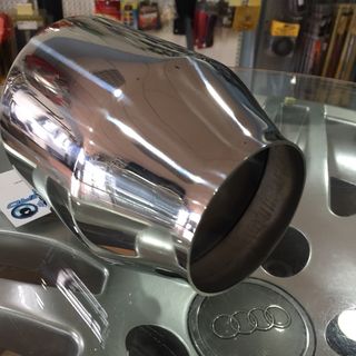 🔵Redonda 100mm Largo 125mm Cola Escape Acero Inox