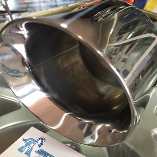 🔵Redonda 100mm Largo 125mm Cola Escape Acero Inox