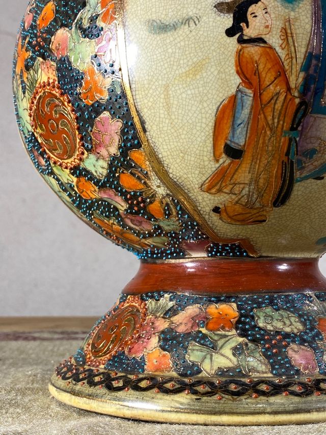 Jarrón antiguo porcelana china estilo Satsuma