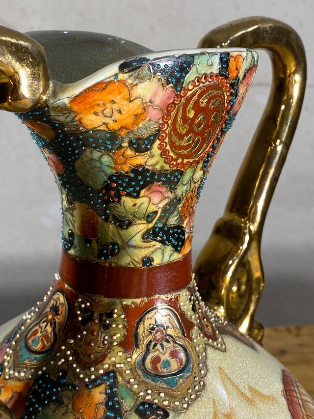 Jarrón antiguo porcelana china estilo Satsuma