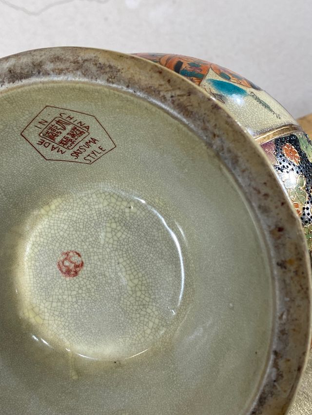 Jarrón antiguo porcelana china estilo Satsuma