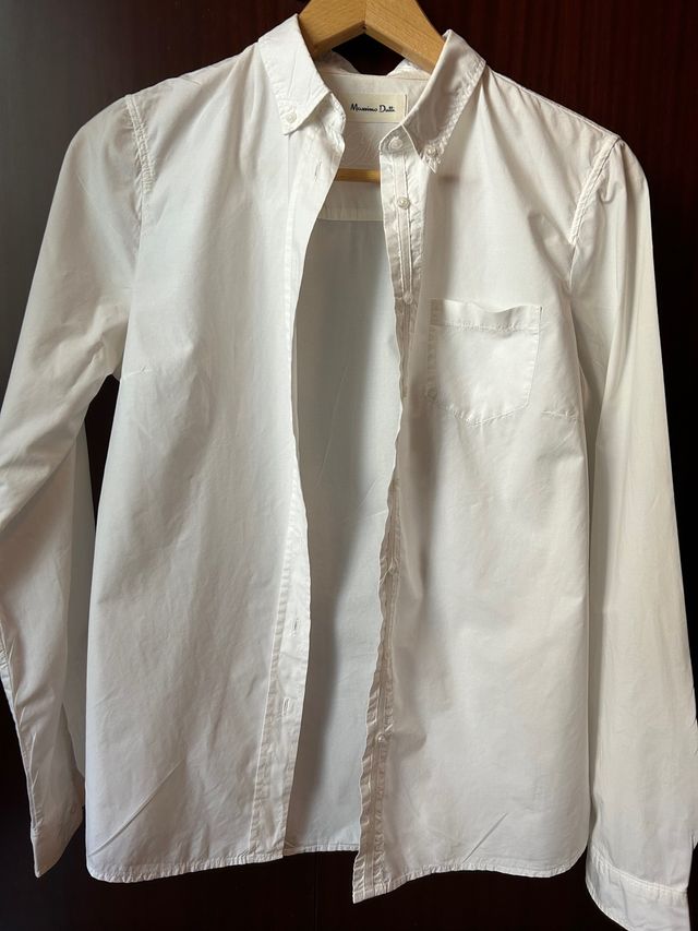 Camisa blanca 100% algodón Massimo Dutti