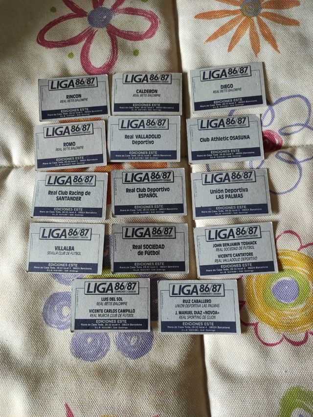 Lotto di carte collezionabili della Liga 86/87