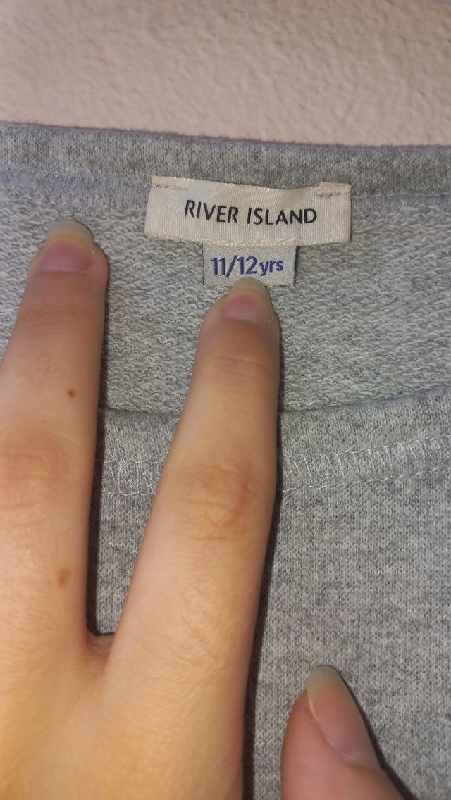 Sudadera corta gris con letras