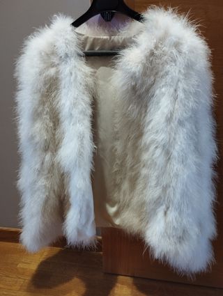 chaqueta plumas blanca
