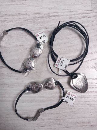 LOTE COLGANTE MAS 2 PULSERAS DE ACERO 