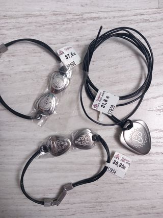 LOTE COLGANTE MAS 2 PULSERAS DE ACERO 