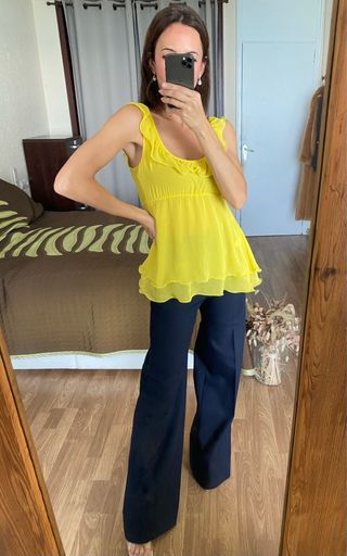Como nuevo top volantes peplum Denny Rose talla Xs