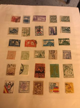 Sellos de España matasellados antiguos. 10hojas