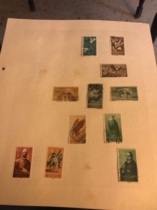 Sellos de España matasellados antiguos. 10hojas