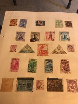 Sellos de España matasellados antiguos. 10hojas