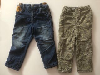 Lote 2 pantalones invierno bebé 86cm