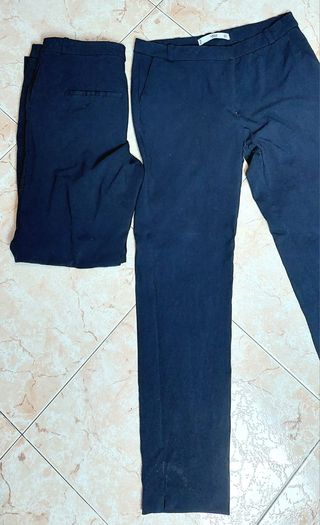 Pack 2 pantalones Mango azules (42)