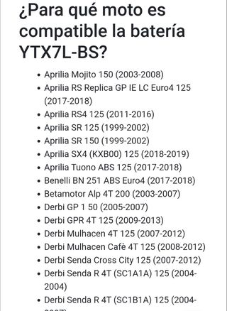 batería Yuasa YTX7L-BS