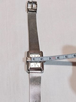 Reloj vintage 80’s malla plateada rectangular