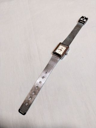 Reloj vintage 80’s malla plateada rectangular