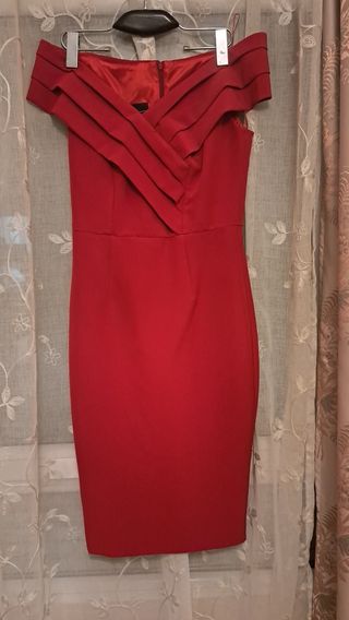 Vestido midi color cereza Access Fashion