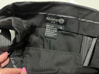 Traje caballero gris raya blanca