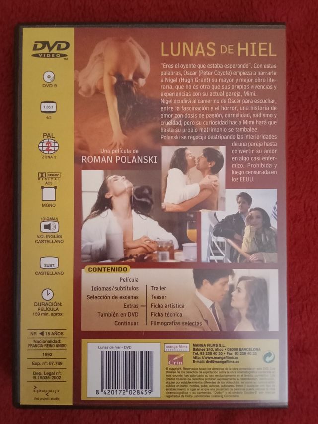 "Lunas de hiel" en DVD 