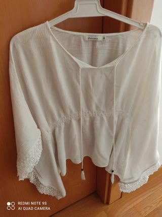 blusa caftán blanca M-L