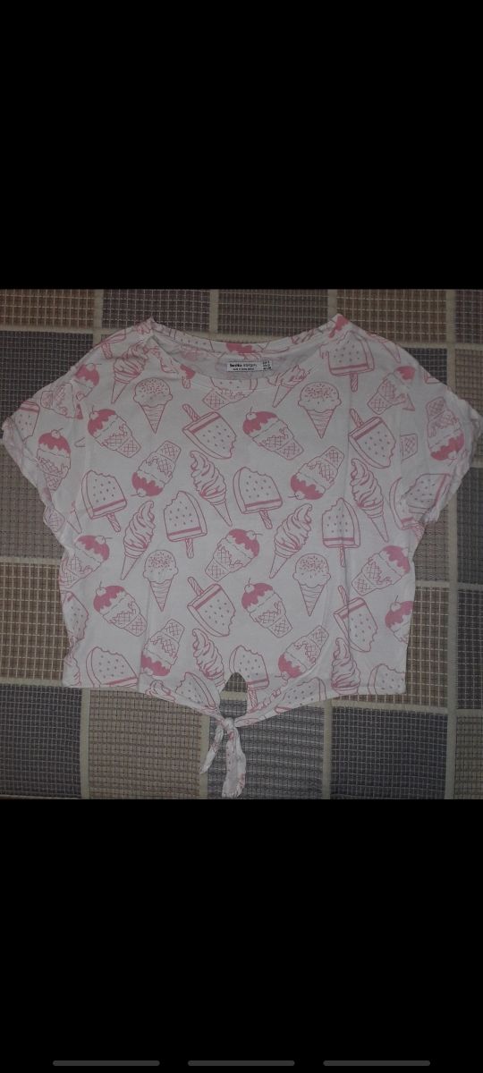 Camiseta blanca con estampado de helado