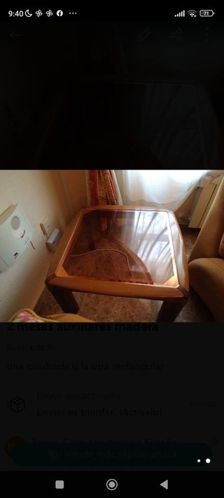 Mesa auxiliar cuadrada