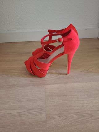 zapatos de tacón 38 rojo
