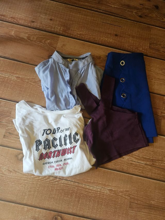 Camisa, falda, top, camiseta.
