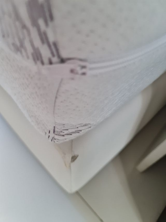 SOMIER CAÑA TAPIZADA CAMA DE 90 POLIPIEL BLANCO