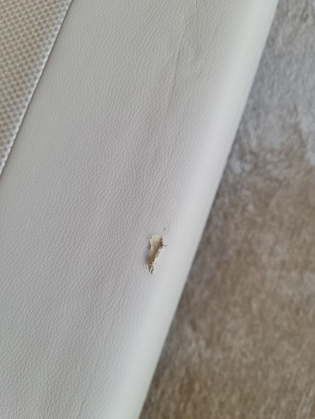 SOMIER CAÑA TAPIZADA CAMA DE 90 POLIPIEL BLANCO