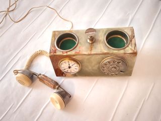 Telefono in Onice con orologio(Teléfono,Téléphone)
