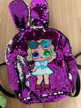 Mochila lentejuelas y con luces 