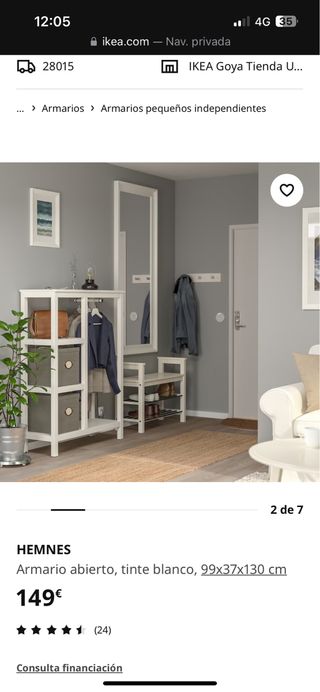 Ropero abierto ikea blanco