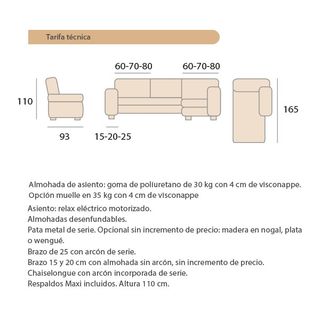 chaiselongue,RELAX ELÉCTRICOS,ARCON BRAZOS