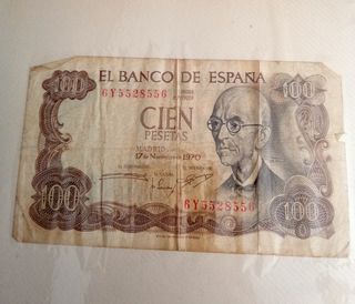 billete 100 pesetas 1970