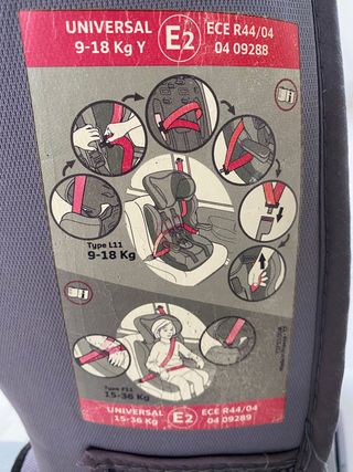 Silla coche universal 9-18 kg y 15-36 kg