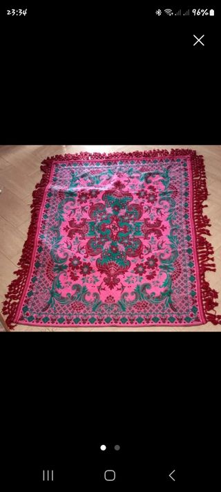 colchas hecha  a mano de lana