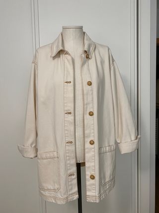 Chaqueta vaquera oversize, blanco roto