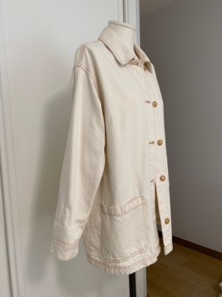 Chaqueta vaquera oversize, blanco roto
