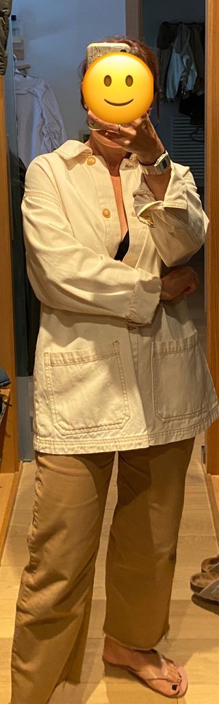 Chaqueta vaquera oversize, blanco roto